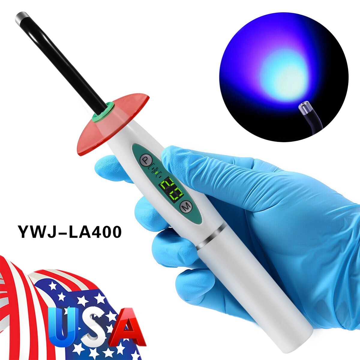 Dental Wireless Cordless LED Cure Curing Light Lamp 2000mw 5W Tool Resin Cure US