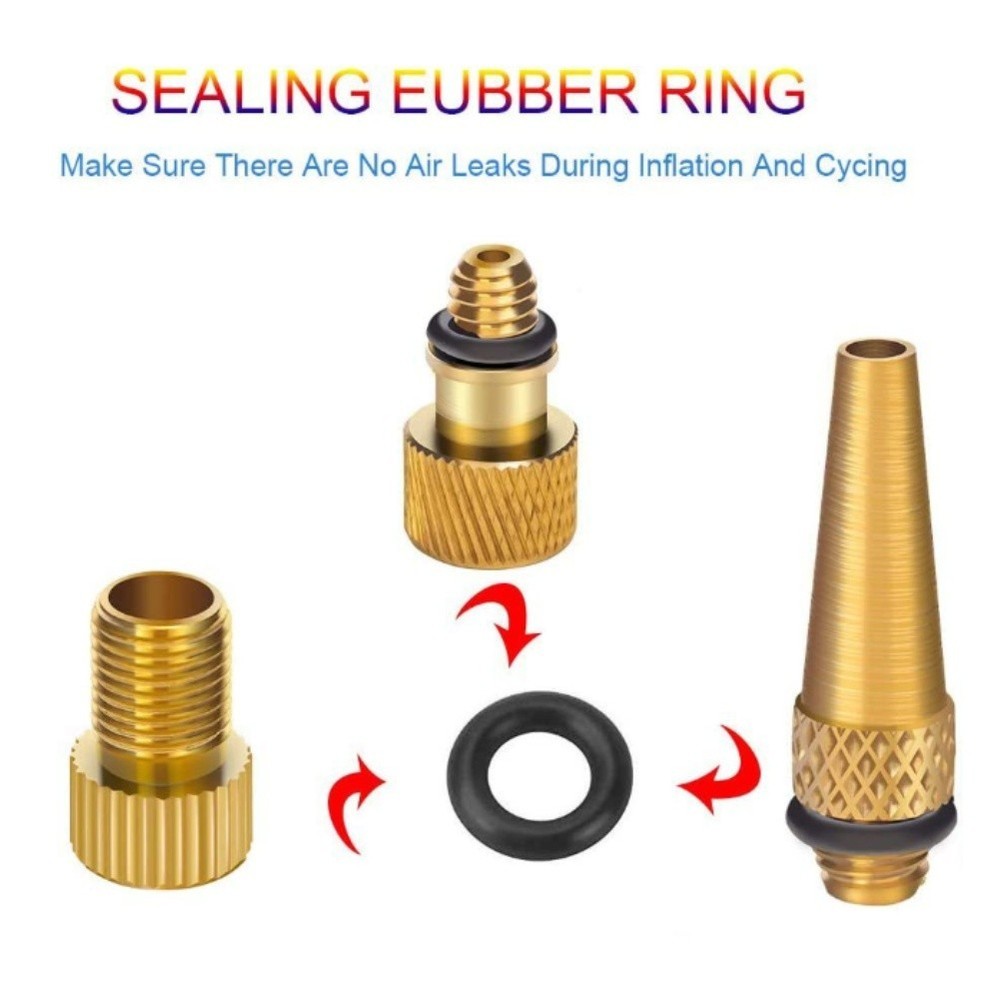 Multi Valve Bicycle Adapter Set 10pcs for Inflating Tires Balls and Other Items