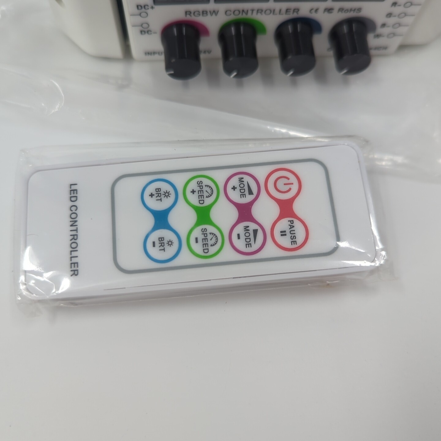 LED Light RGB RGBW Controller 4x Rotary Knobs with RF Remote 4 channel