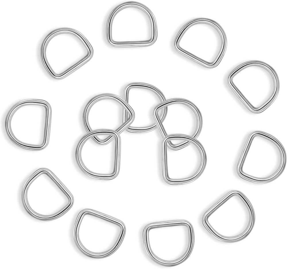 1 Inch Metal D Ring, Heavy Duty Stainless-Steel Dee Rings, Welded Solid for Dog