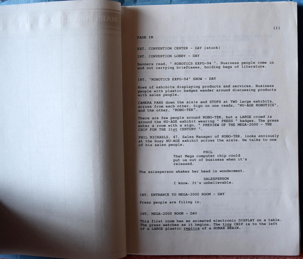 The Armageddon Chip Original Screenplay Script Irwin Cohan