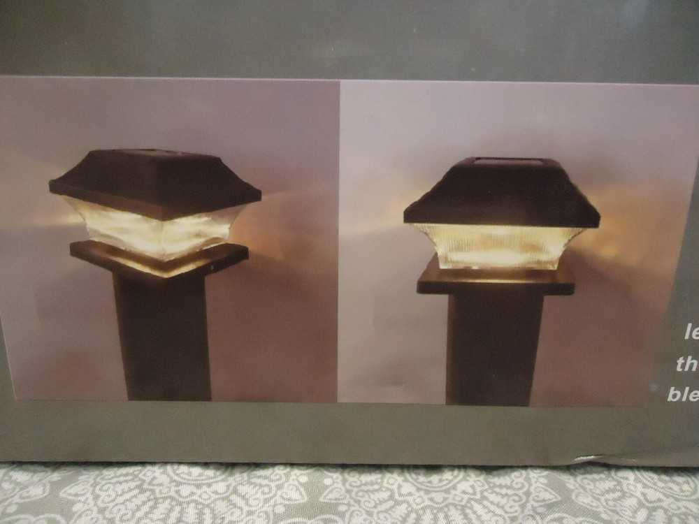BIG VISION 2 PACK SOLAR POST LIGHT 20 LUMENS SILVER FITS 4 DIFFERENT POST SIZES