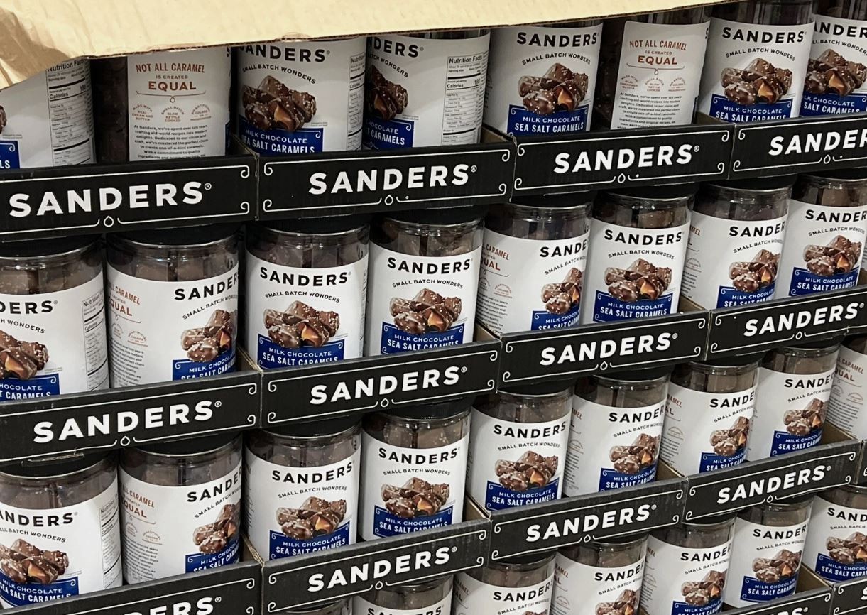 New SANDERS Milk Chocolate Sea Salt Caramels - 36 oz Jar, Fine Chocolates Snack