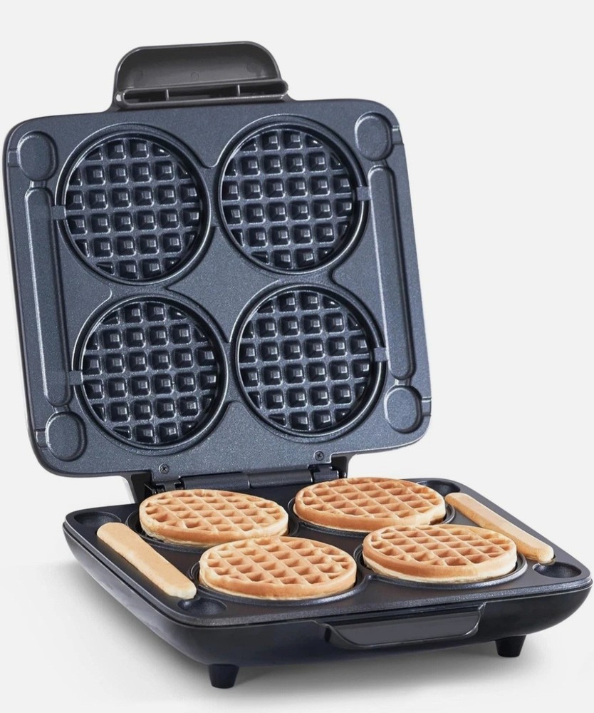 DASH Multi Mini Waffle Maker - Four 4” Molds, Nonstick Graphite