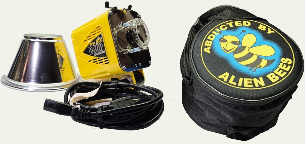 Paul C. Buff B400 AlienBees Yellow Studio Light Bundle - Light/Case/Reflector
