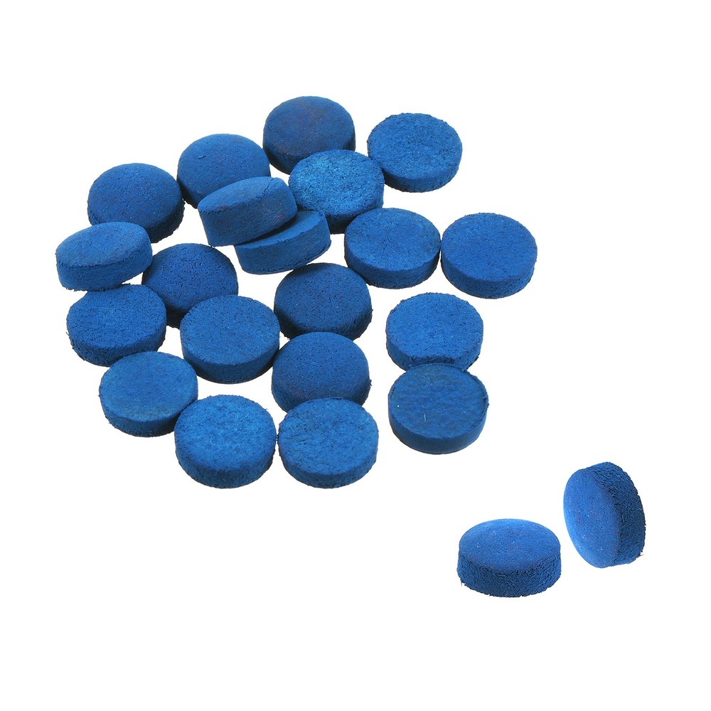 12mm Billiard Slide Stick Tips, 20pcs Replacement Tips, Blue