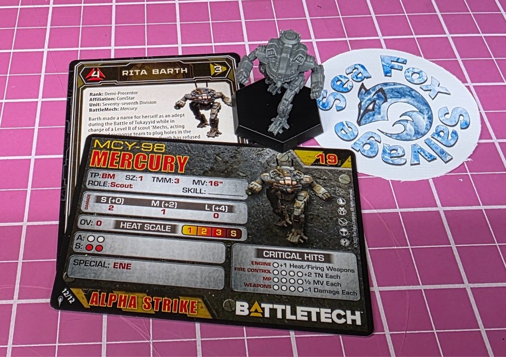 BattleTech Mercury Mech -- ComStar Command Level II + Cards