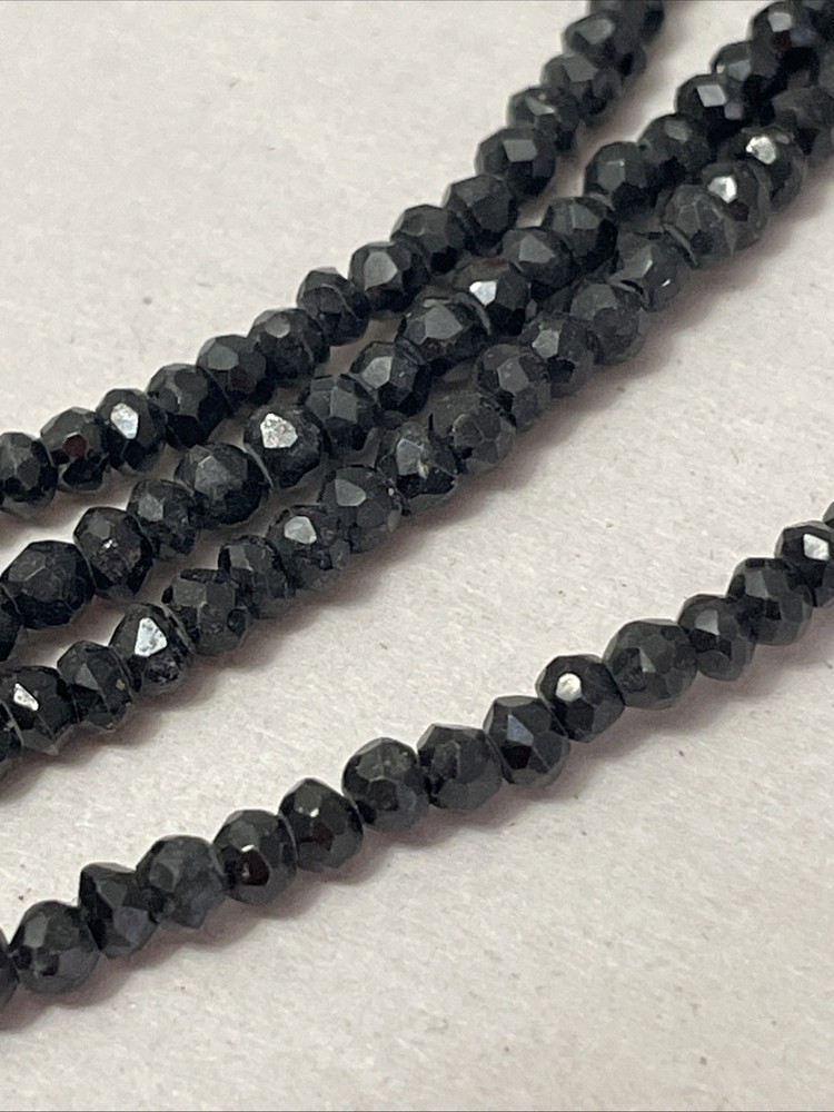 925 Crystal Bead Necklace 36” Long