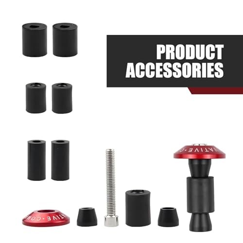 2 PCS 7/8" Motorcycle Handlebar End Caps, Universal Handle Bar End Weights Red