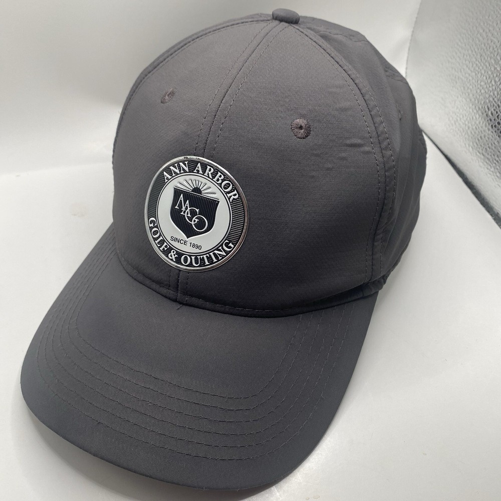 Ann Arbor Golf & Outing Hat Adjustable Golf Hat Strapback Gray Drifit Cleaned