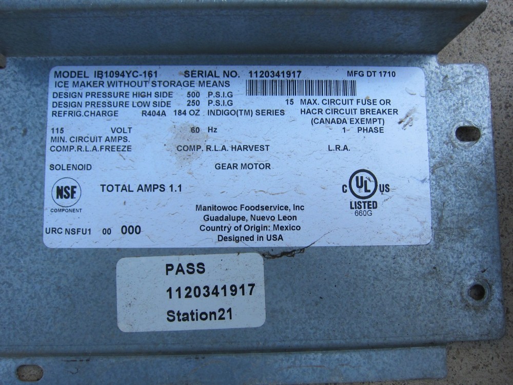 Manitowoc 7938 Damper Cover, Used