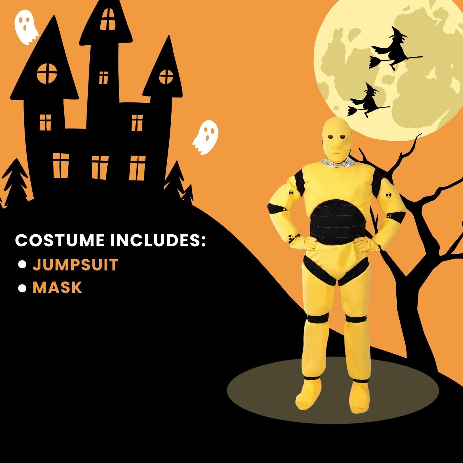 Crash Test Dummy Adult Costume | X-Large