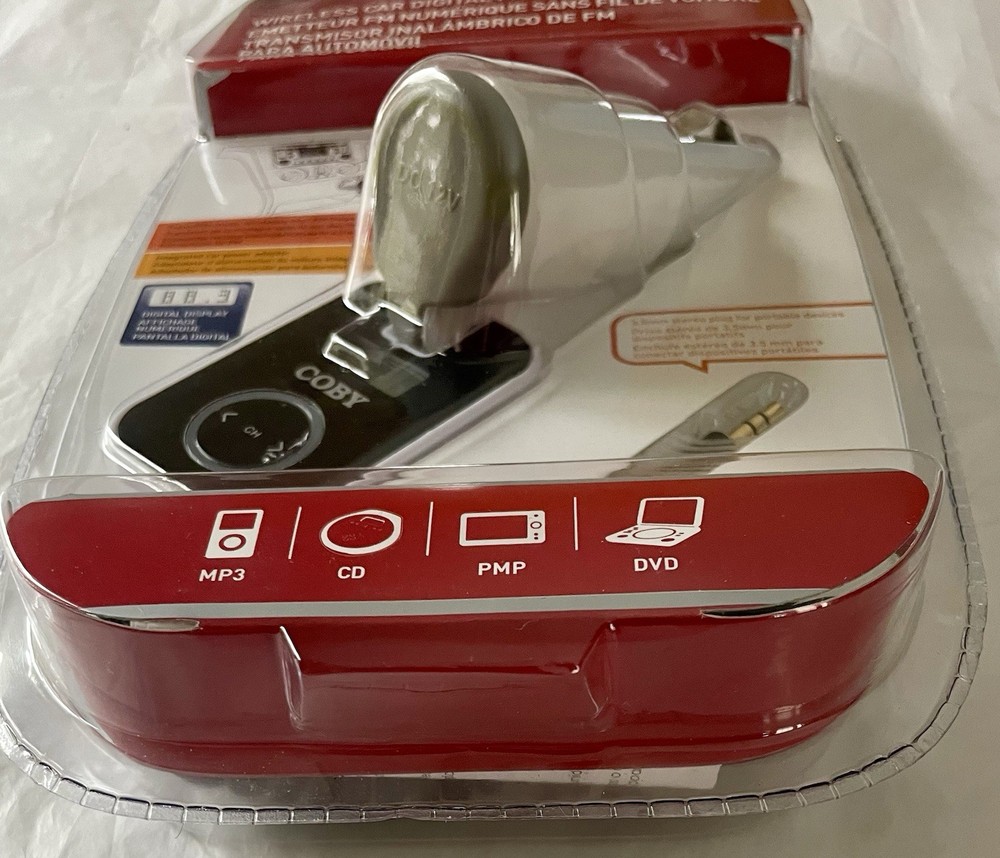 COBY CA745 Wireless Digital FM Transmitter 3mm Plug For Mp3 CD DVD PMP Etc New