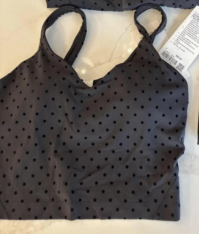 SHIPS TODAY~LULULEMON ALIGN TANK TOP~POLKA DOT FLOCKED~0 2 4 6 8 10 12 14~NWT