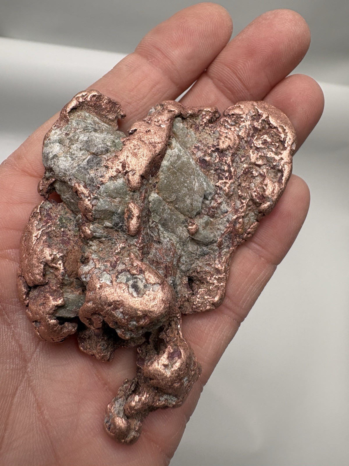 Pure Native Michigan Solid Copper Nugget Specimen Keweenaw Peninsula Mineral