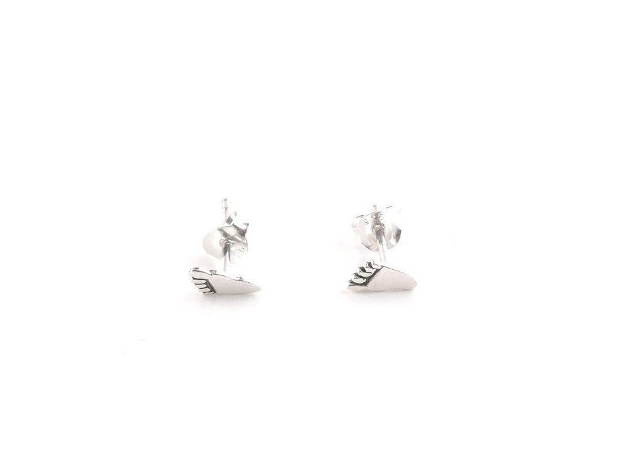 Sterling Silver Bare Feet Stud Earrings - Pair
