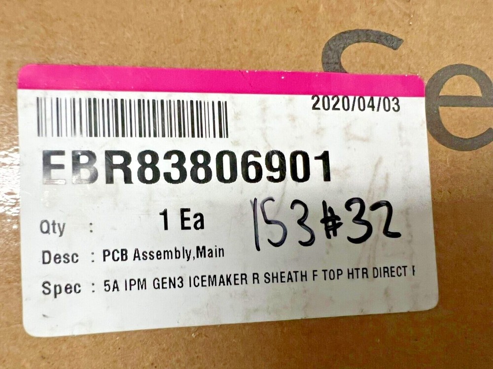Genuine OEM LG Refrigerator Electronic Control Board EBR83806901