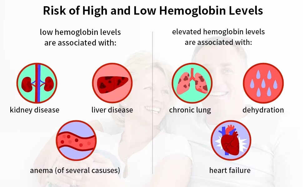 Home Hemoglobin Test Meter with 50 Test Strips Kit Easy Use Hemoglobin Test..pp
