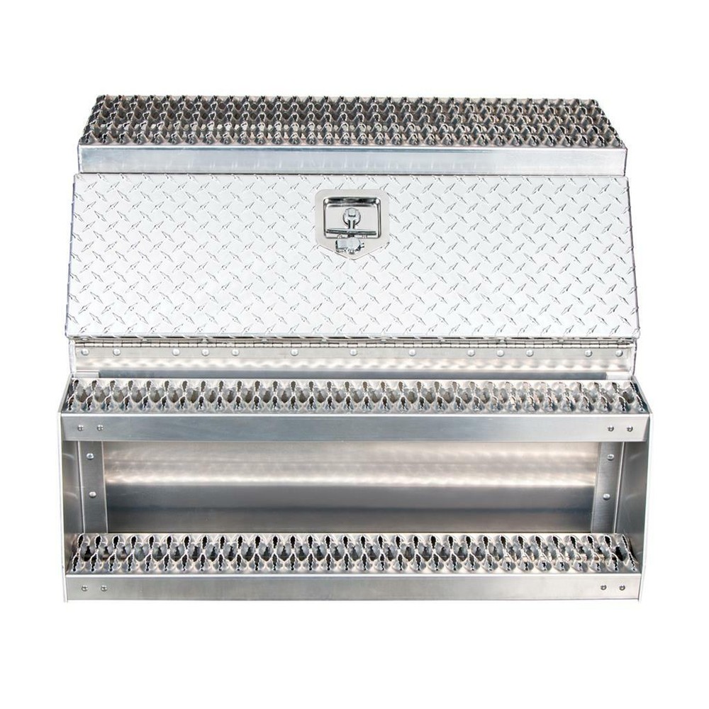 36" Aluminum Step Saddle Box with Lock and Keys