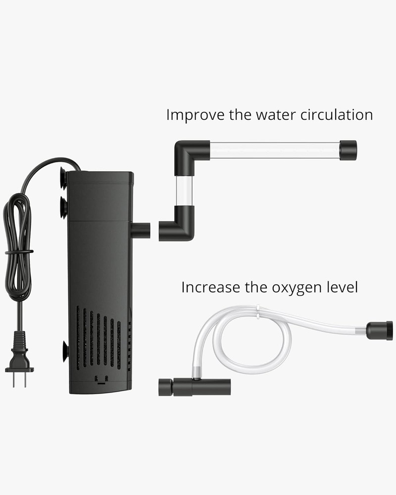 Aquarium Internal Filter, Submersible Power Filter with Multiple Function for Fi