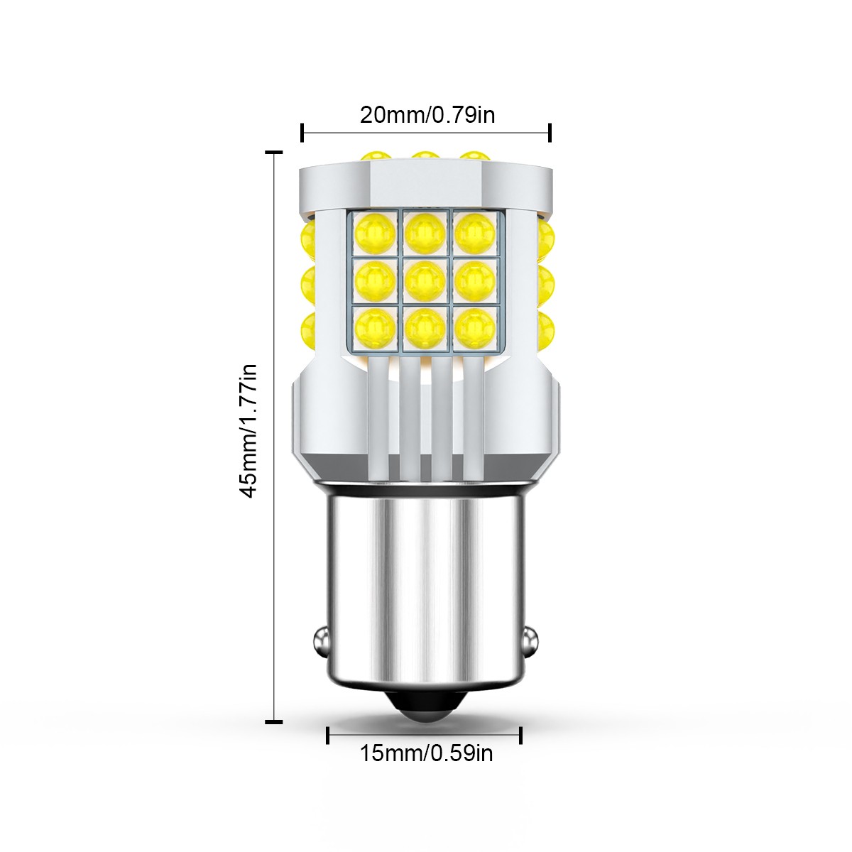 2800 Lumens 1156 High Power 3030 Chips LED White Reverse Back Up Light Bulb
