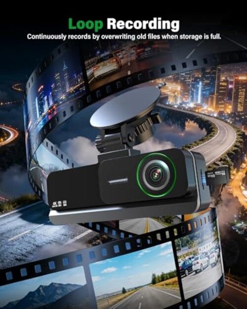 1080P Dash Camera for Car,Dash Cam Front and Inside with G-Sensor,3.16” black