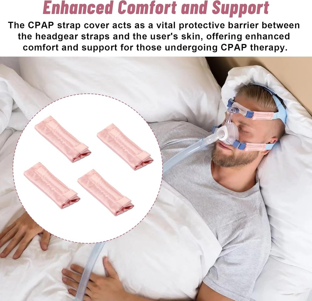 4 Pack Satin CPAP Mask Strap Covers, Silk CPAP Strap Covers Comfortable CPAP Str