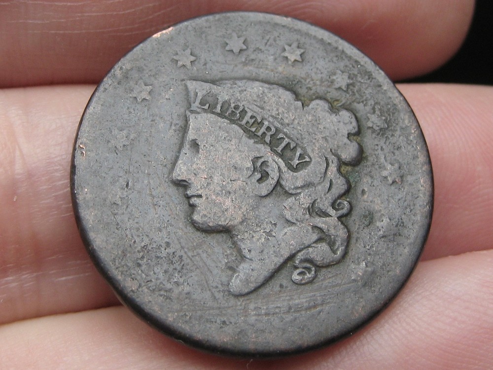 1835-1839 Matron Head Modified Large Cent Penny- Young Head