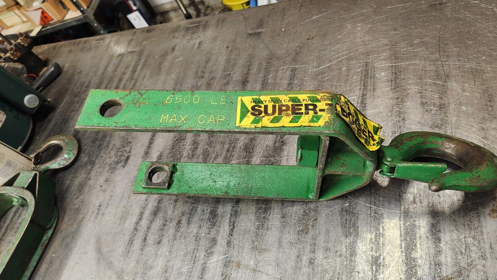 Greenlee 6012 6500-Lb YOKE FRAME ONLY for 12" Cable Puller Hook Sheave. USED