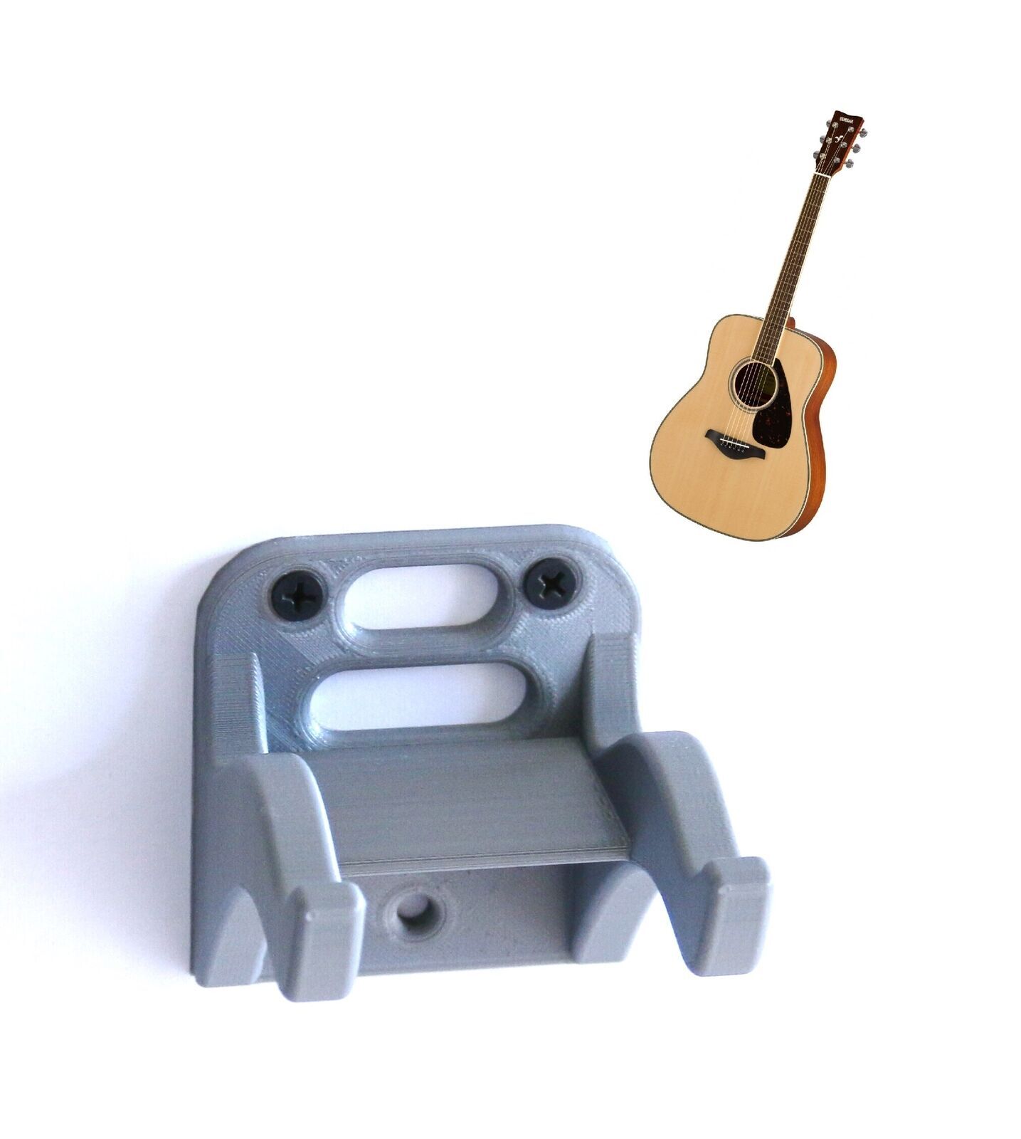 1 PC GREY DISPLAY MOUNTED WALL GUITAR HANGER BRACKET HOOK BASS ACOUSTIC ELECTRIC