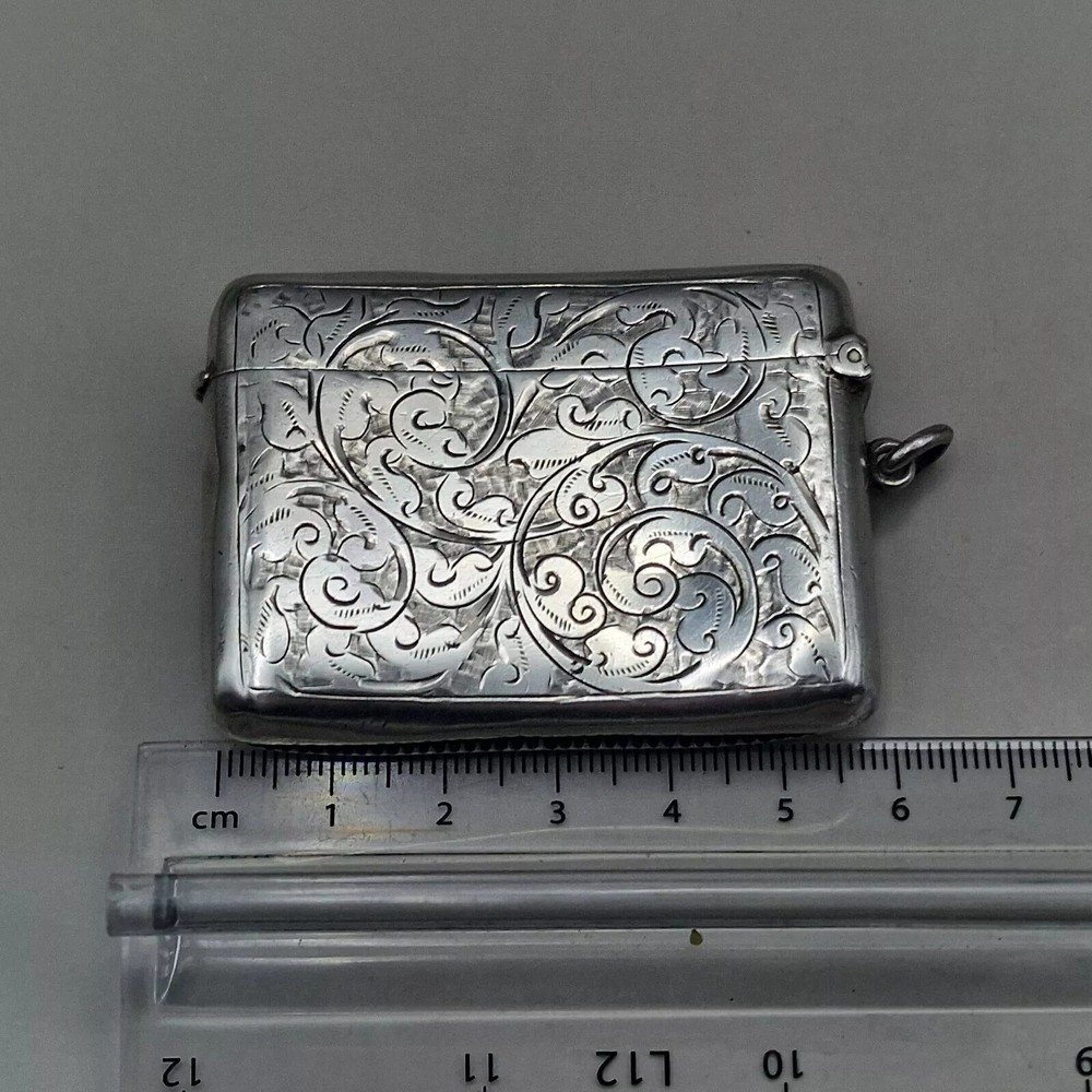 Rare Solid Silver Vesta Case With Two Compartments by Thomas & Marshall 1906