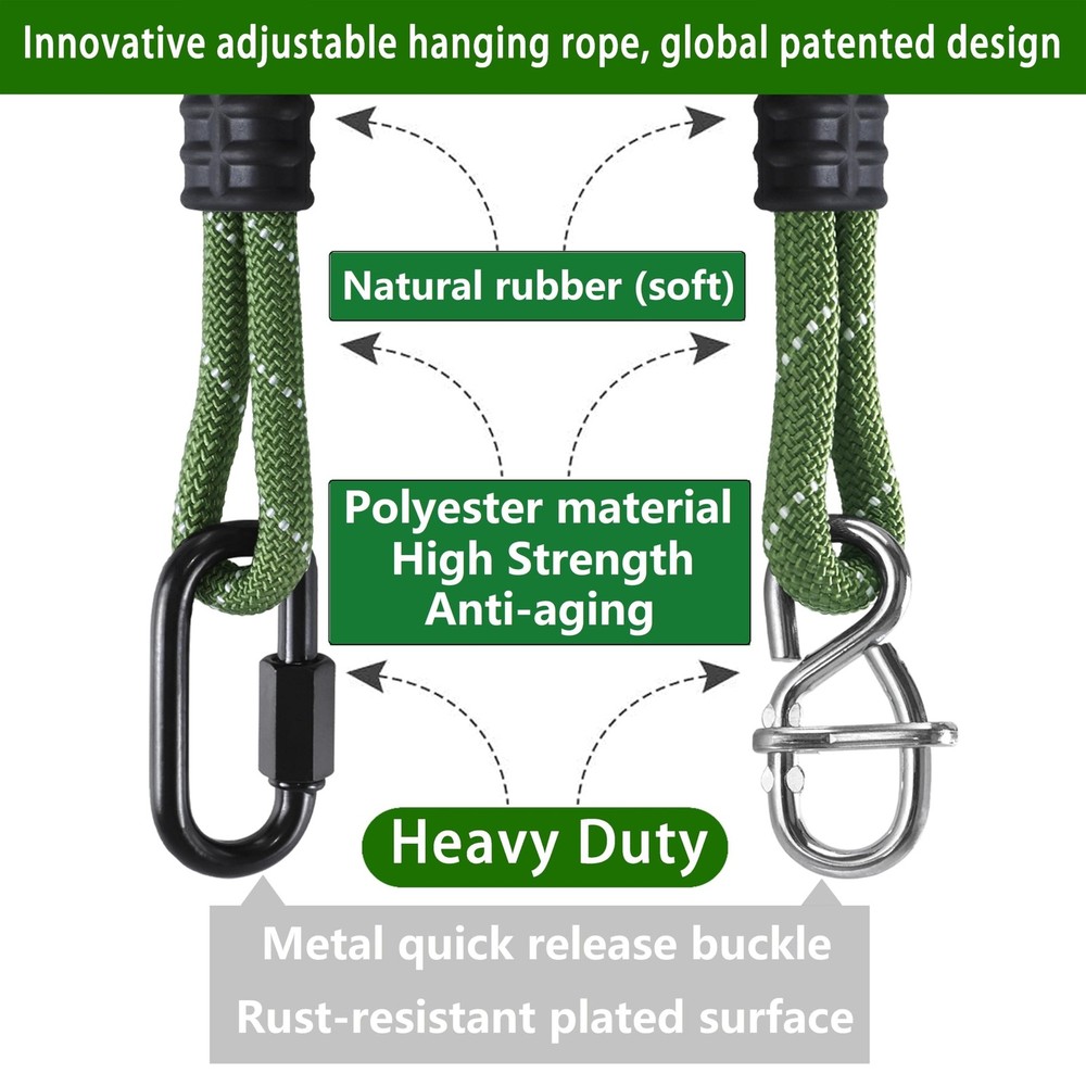 Heavy Duty Tree Swing Ropes Hammock, Hanging Straps, Adjustable Extendable fo...