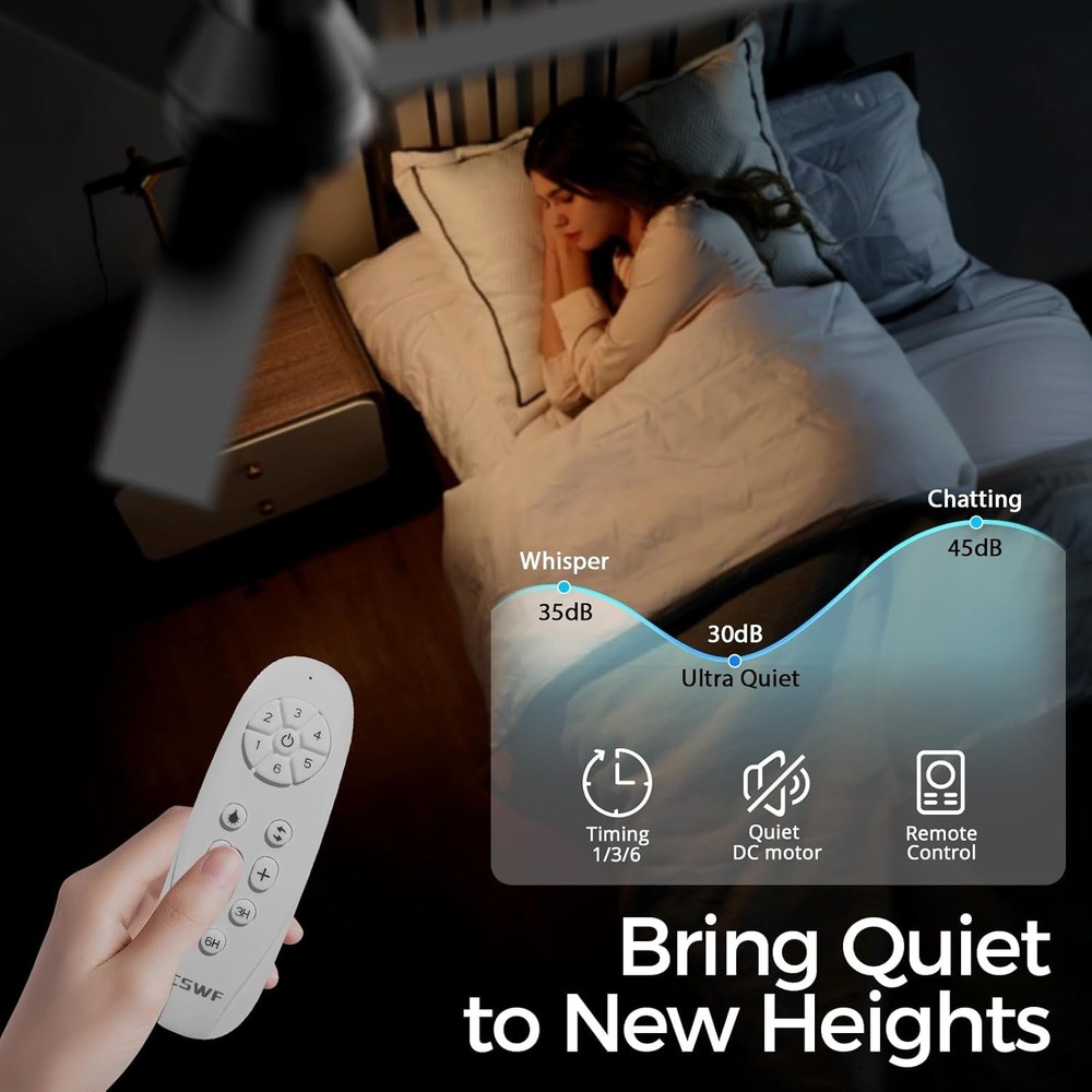 Ceiling Fans with Lights Remote Control - Flush Mount Dimmable 3000K-6500K LE...