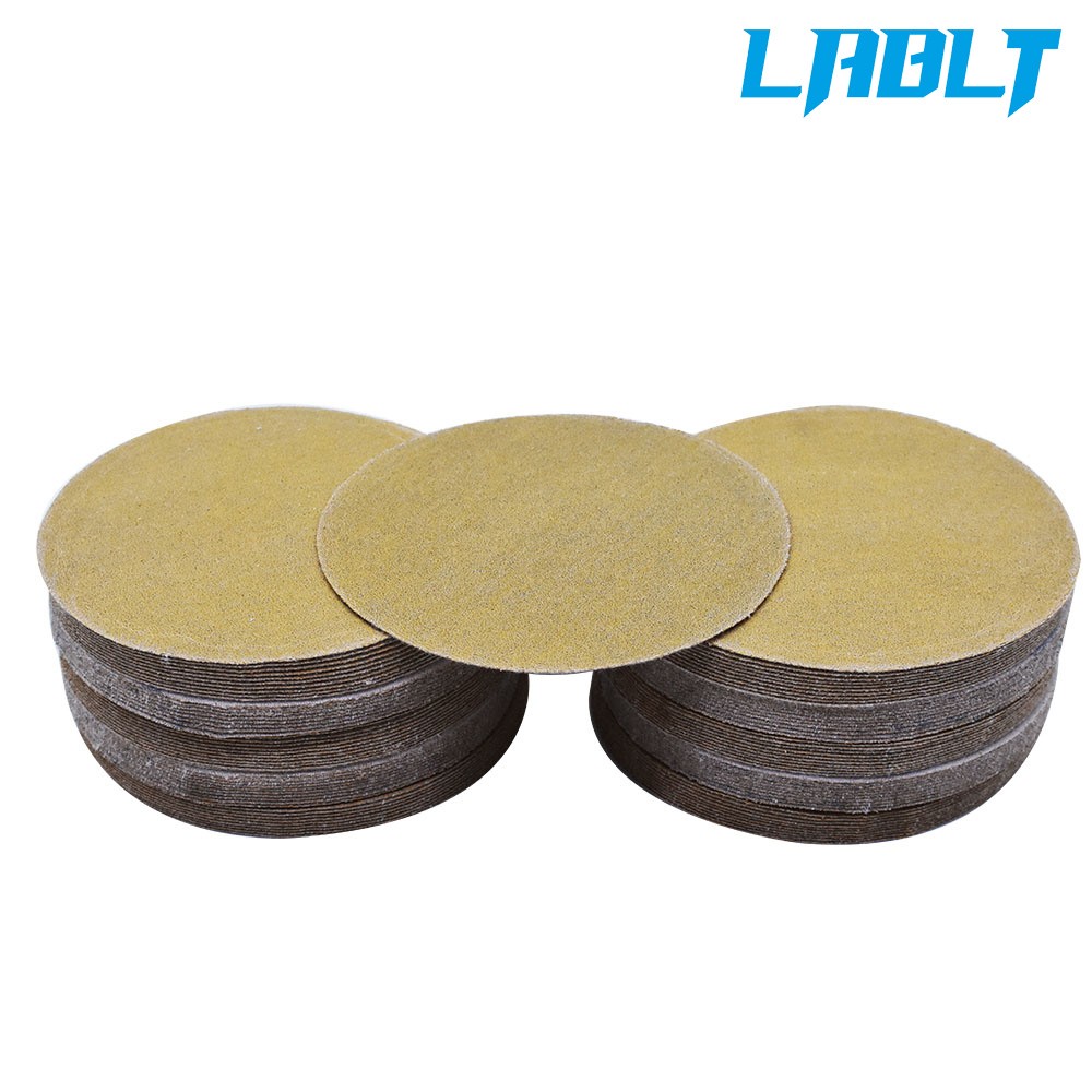 LABLT 100 Pcs 5" 180 Grit Disc Hook Loop Pads Sanding Discs Flocking NO-Hole