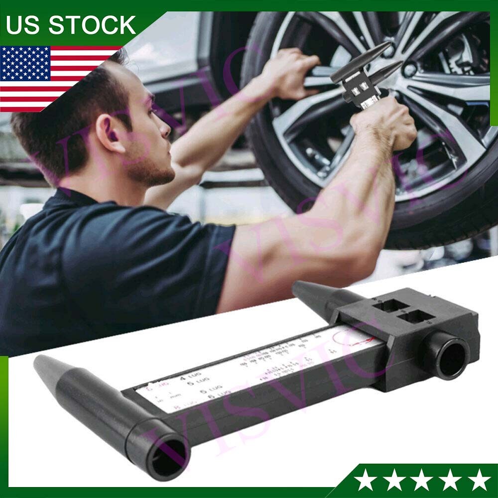Wheel Bolt Pattern Gauge Tool 4 5 6 8 Lug Pattern Quick Measure Slide Hand Held⭐