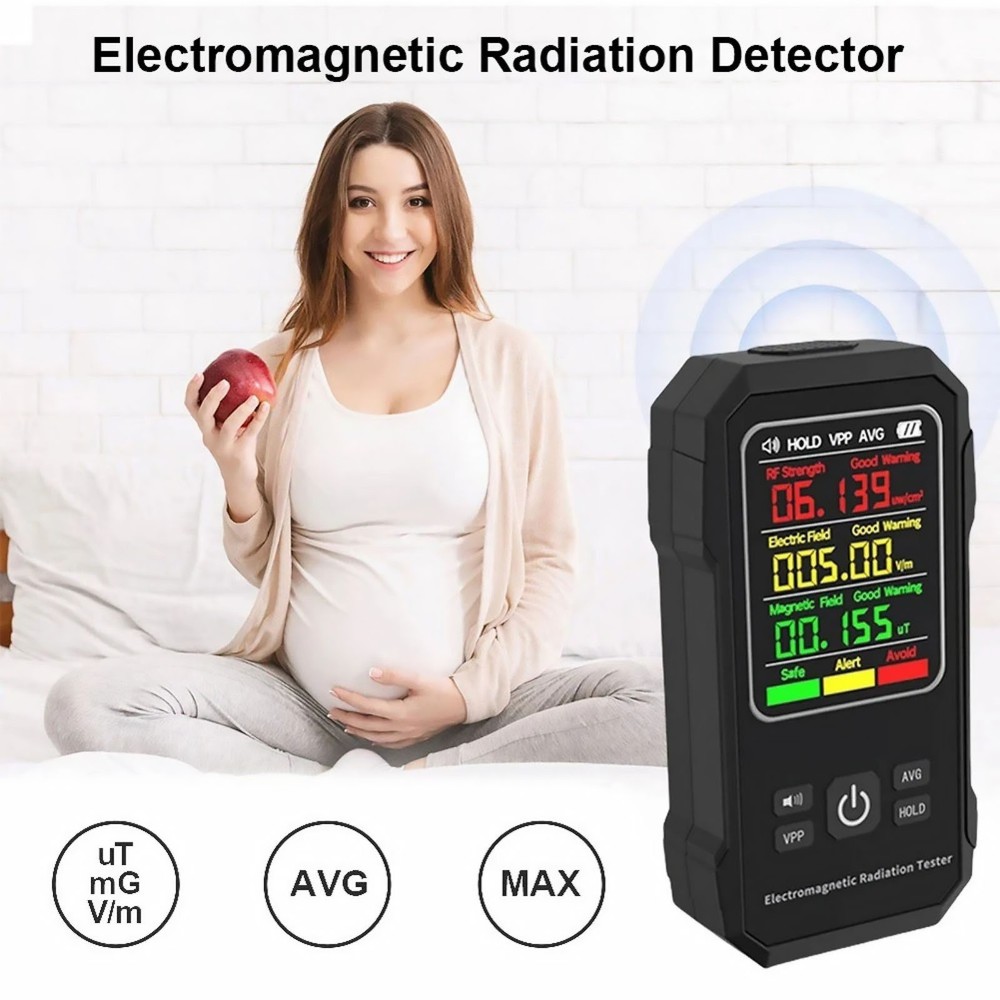 EMF Radiation Detector Meter with LCD Display for RF and Electric Field Testing