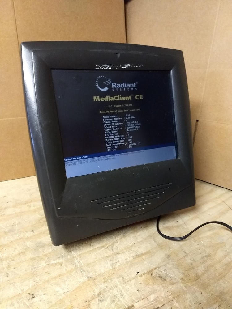 RADIANT SYSTEMS T160 TOUCHSCREEN TERMINAL