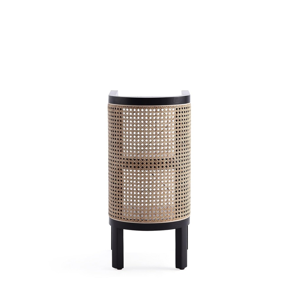 Manhattan Comfort Versailles Rattan Bedside End Table Accent Sofa Side Table for