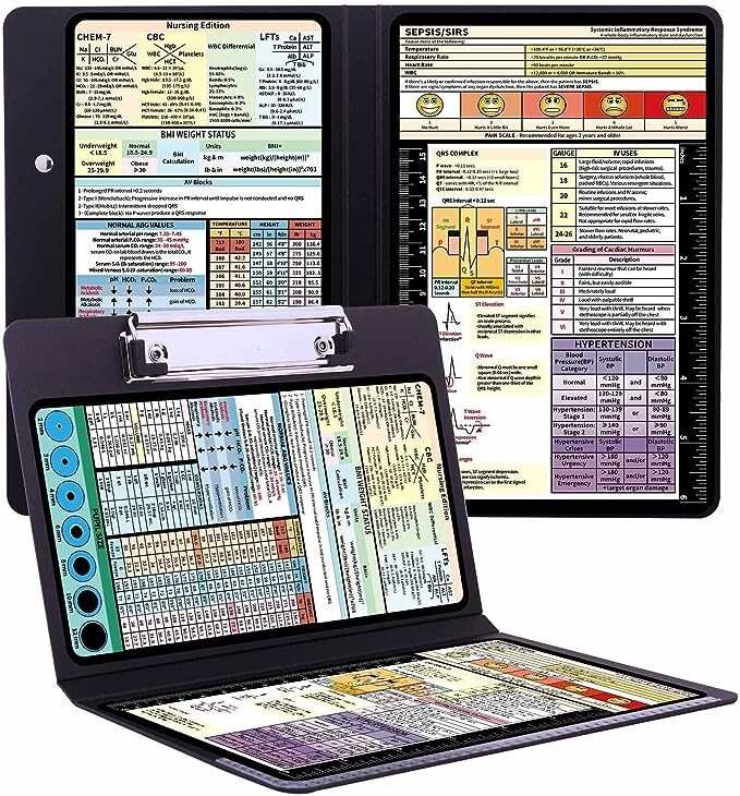 Nursing Edition Clipboard Folding Pocket Reference Clipboard 