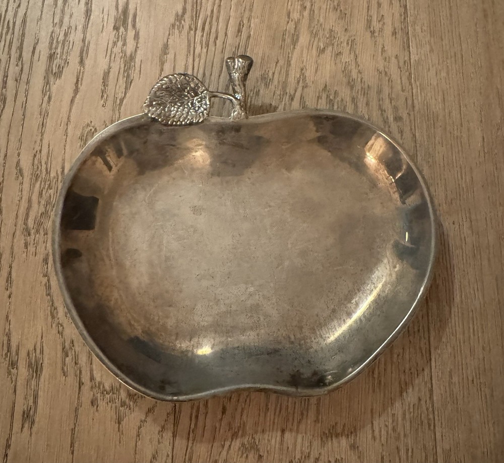 Vintage Apple Trinket Dish - Silver Plated