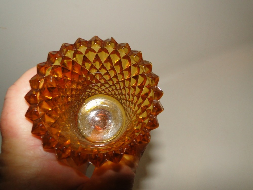 Amber Gold Diamond Pattern Votive Cup
