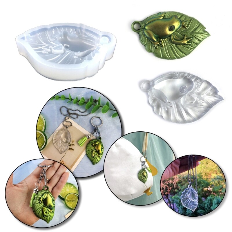 Keychain Casting Mold Leaf Frog Shape Keyring Silicone for Enthusiasts