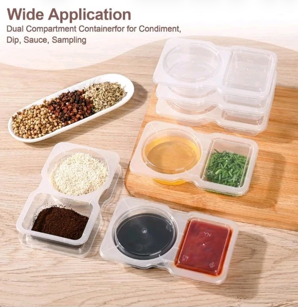 10 Sets Reusable Snack Containers With Lids – Two-Compartment