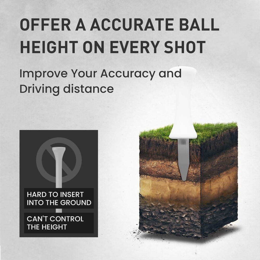 Step Down Plastic Golf Tees 50 Pack Unbreakable Reusable Height Control