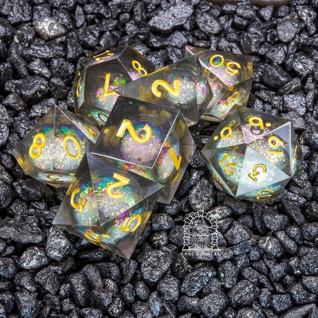 Sage's Spirits - Nether Spirits Liquid Core Sharp Edge Resin Dice Set
