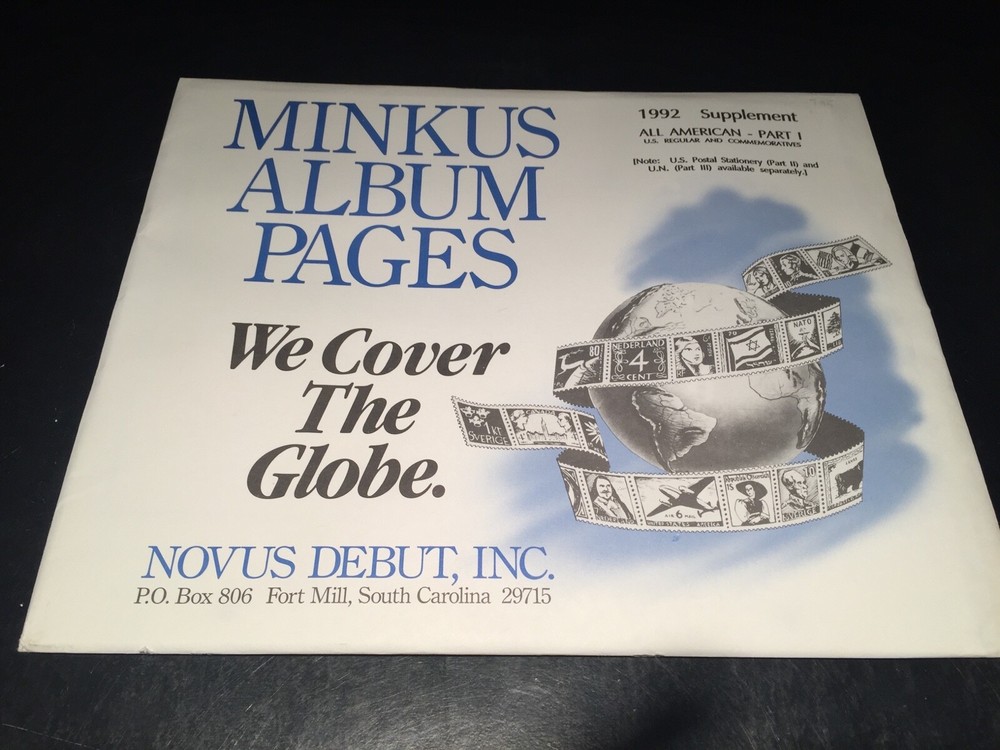New Minkus All American United States Stamp Album Supplement Pages- 1992 Part 1