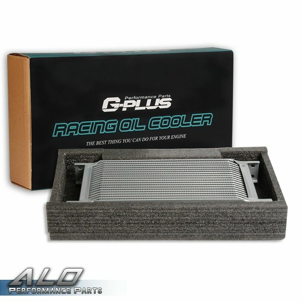 Universal 30 Row 10AN Engine Transmission Oil Cooler+7" Fixed Fan Kit