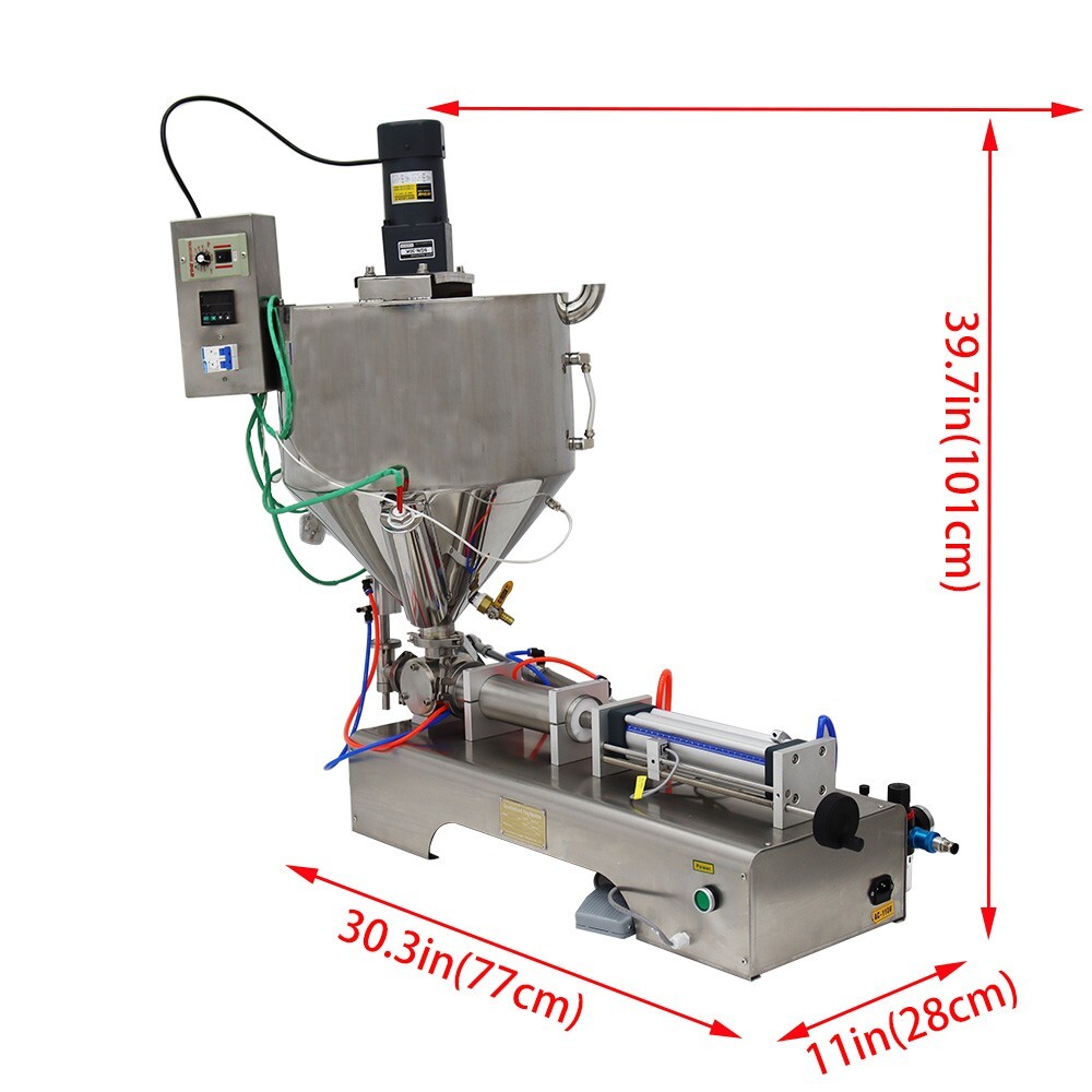 30-300ML Pneumatic Paste Liquid Heating Stirring Filling Machine Single Nozzle