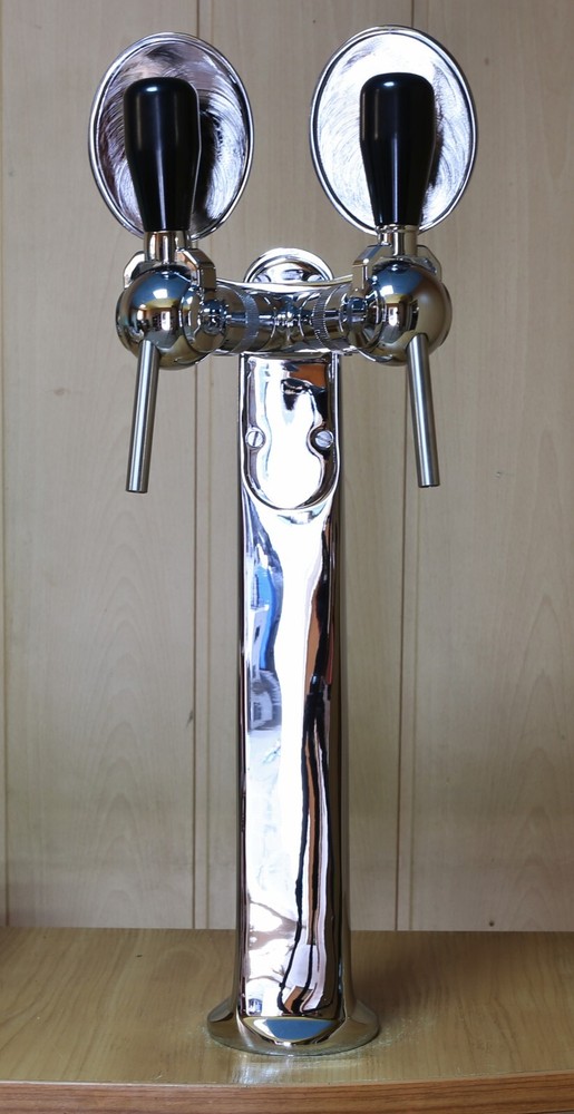 Draft Beer Tower 2 Faucets Beer Pump Chrome Belgian
