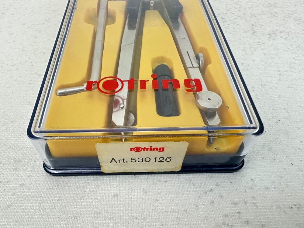 Precision Drafting Compass Set Rotring 530126 w/ Original Case Germany